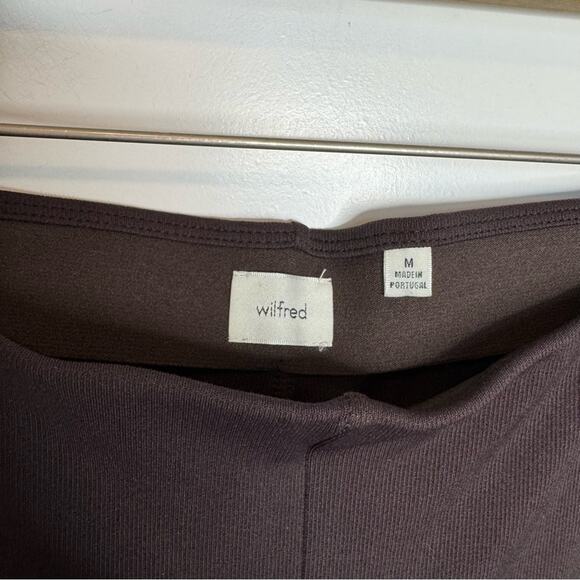 Aritzia Wilfred Candace Pant Brown Stretch Elastic Flare Leg Pull On Pants M - Picture 3 of 5